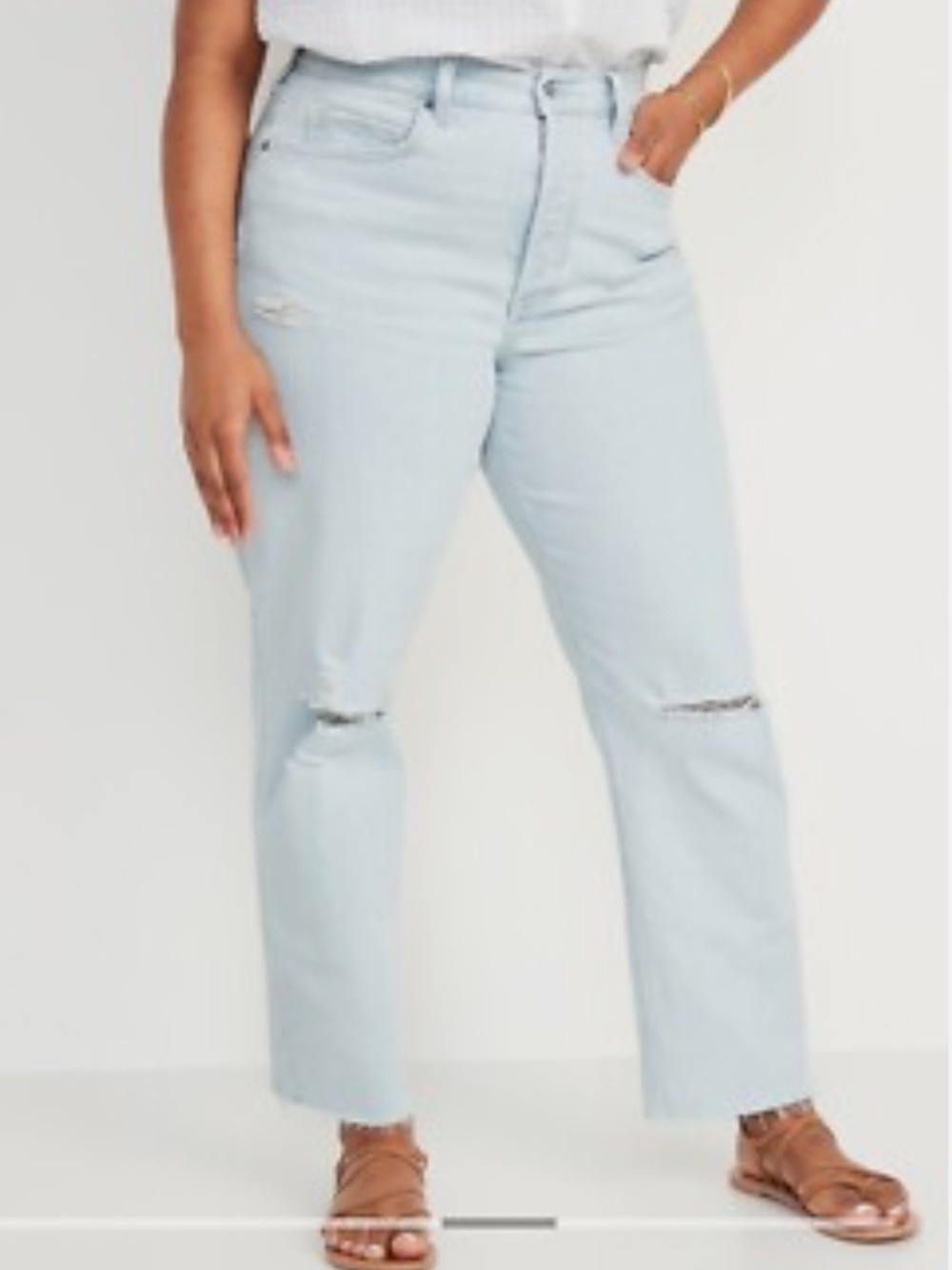 Old Navy Curvy Sky High Straight, 8petite, light wash